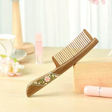 Load image into Gallery viewer, Teeth-inlaid Comb:Blooming