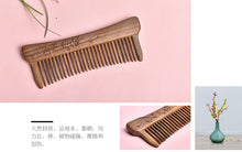 Load image into Gallery viewer, Plum 绿檀镶齿雕刻梳-梅香