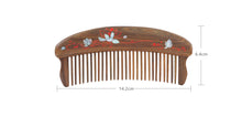 Load image into Gallery viewer, Teeth-inlaid Comb: Lotus Speaking - Tan Mujiang