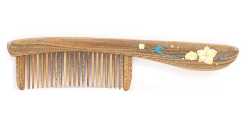 Teeth-inlaid Comb: Blossom - Tan Mujiang