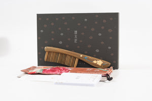 Teeth-inlaid Comb: Blossom - Tan Mujiang