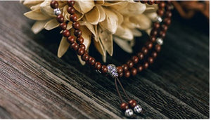 Hand Beads- 礼盒ZTM手珠-木生银 小叶紫檀+银珠 Pterocarpus Santalinus & Silver