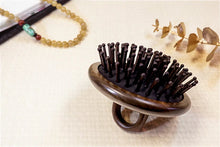 将图片加载到图库查看器，Wooden Cushion Hair Brush Round Shape（Ring)
